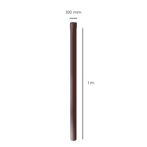Inefa Fallrohr, 100cm, DN 100, dunkelbraun, zur Ableitung von Regenwasser.