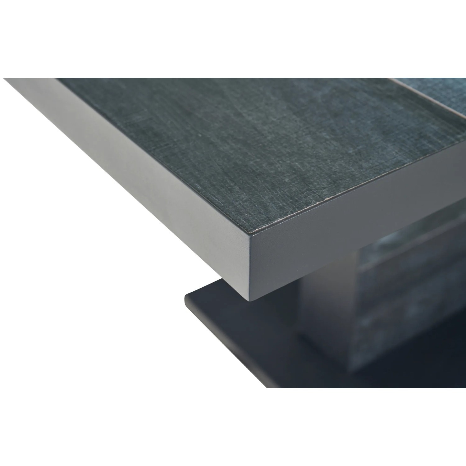 Detailansicht: Rechteckiger Siena Garden Gartentisch Talina in Wood Grey, 85x140 cm.