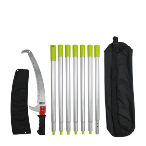 TRUTZHOLM Alu Astsäge mit Stiel, 4,2m Teleskopsäge, Klinge, Tragetasche, Handsäge