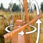 Windmühle in Rostoptik von Ferrum Art Design, 181 cm hoch, Gartendekoration mit drehenden Flügeln.