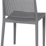 Grauer Siena Garden Stapelstuhl Square, 56x46x80 cm, mit Rückenlehne im Gitterdesign.