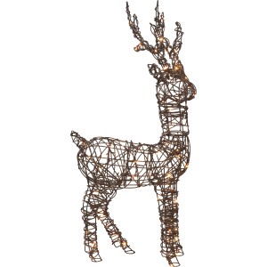 Deko-Rentier mit warmweißer LED-Beleuchtung, 85 cm hoch, für weihnachtliche Außen-Dekoration.