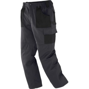 Bridgework Herren Arbeitshose in Anthrazit/Schwarz, Größe 52, mit praktischen Taschen.