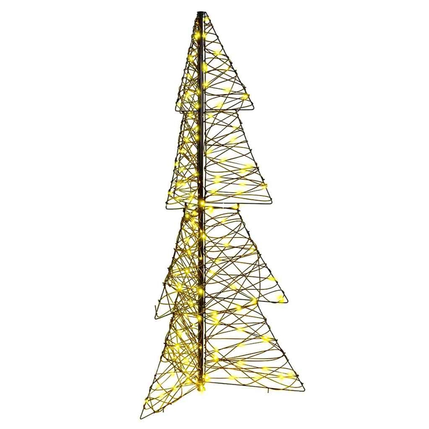 vidaXL Weihnachtsbaum mit 160 LEDs Warmweiß 150 cm Rattan 42019221