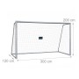 Robustes graues Stahl-Fußballtor mit Netz, 300x200x120 cm. Perfekt für Sport & Training im Garten.