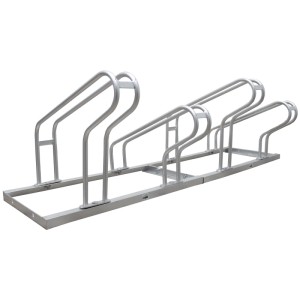 TRUTZHOLM Fahrradständer für 4 Fahrräder, Stahl, höhenversetzt, 140x45 cm.