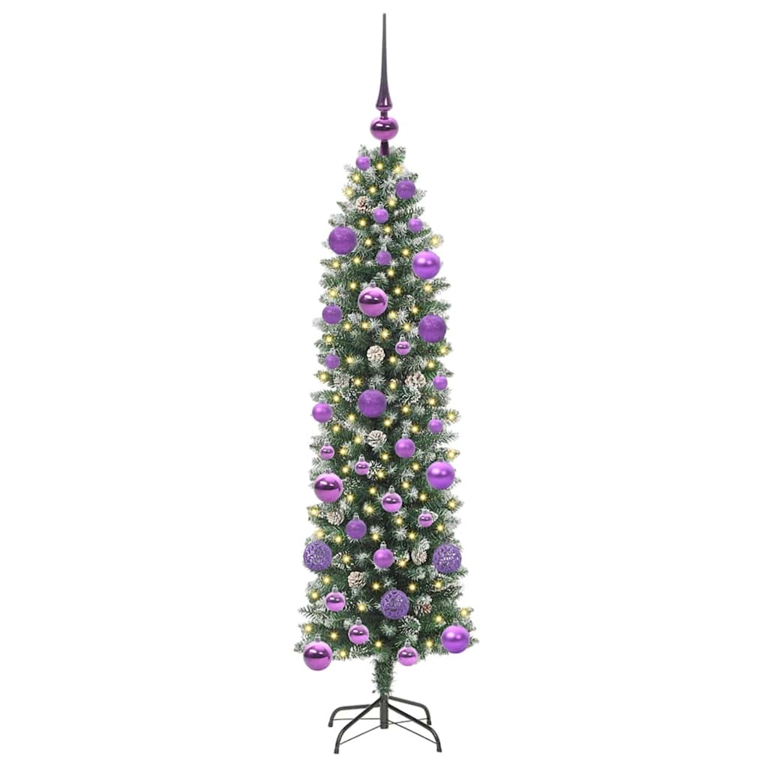 vidaXL Künstlicher Schlanker Weihnachtsbaum Grün und Weiß 120 cm 3395275