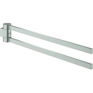 Grohe Selection Handtuchhalter, 2-armig, schwenkbar, Supersteel-Finish.