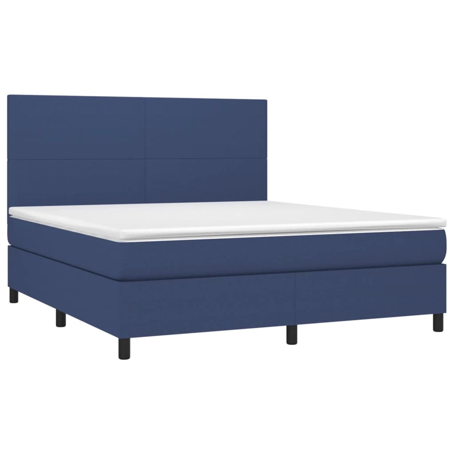 vidaXL Boxspringbett mit Matratze & LED Blau 160x200 cm Stoff 3134731 günstig online kaufen