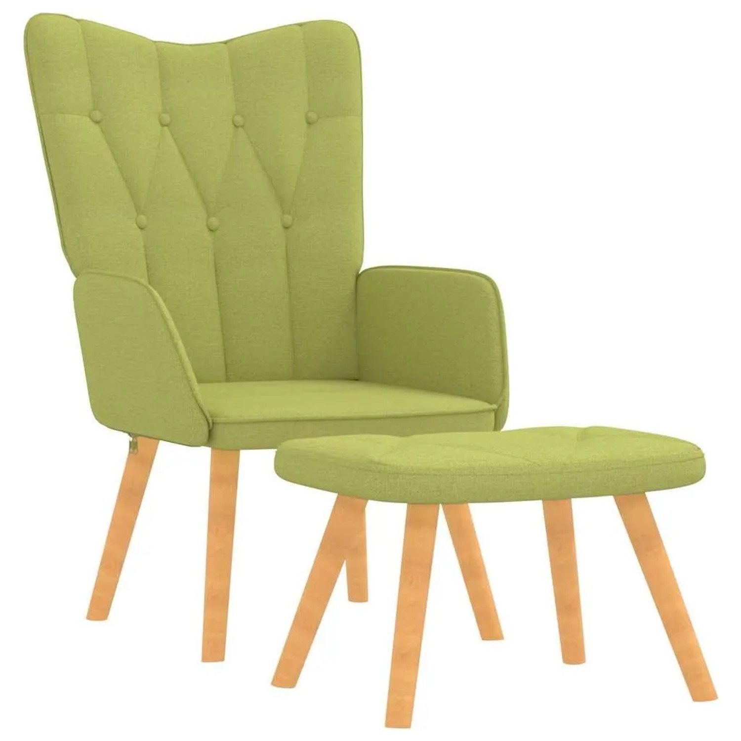 vidaXL Relaxsessel mit Hocker Grün Stoff 327539