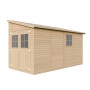 Timbela Gartenhaus M340A+M340G, 8 m², mit Seitenwand und Boden. Holz-Gartenhaus mit Doppeltür und Fenster.