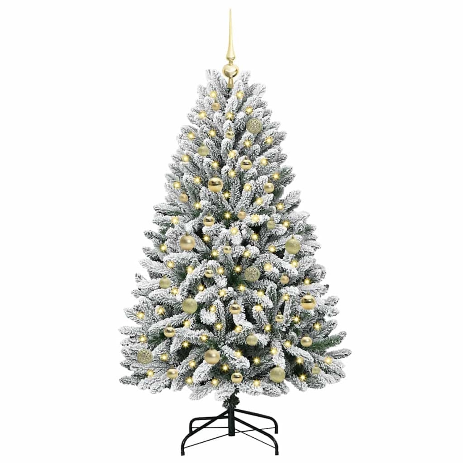 vidaXL Künstlicher Weihnachtsbaum Grün und Weiß 150 cm PVC und Metall 3395743