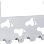 Siro Türgarderobe aus Chrom mit 4 Haken und Fußabdruck-Design zum Einhängen an der Tür.