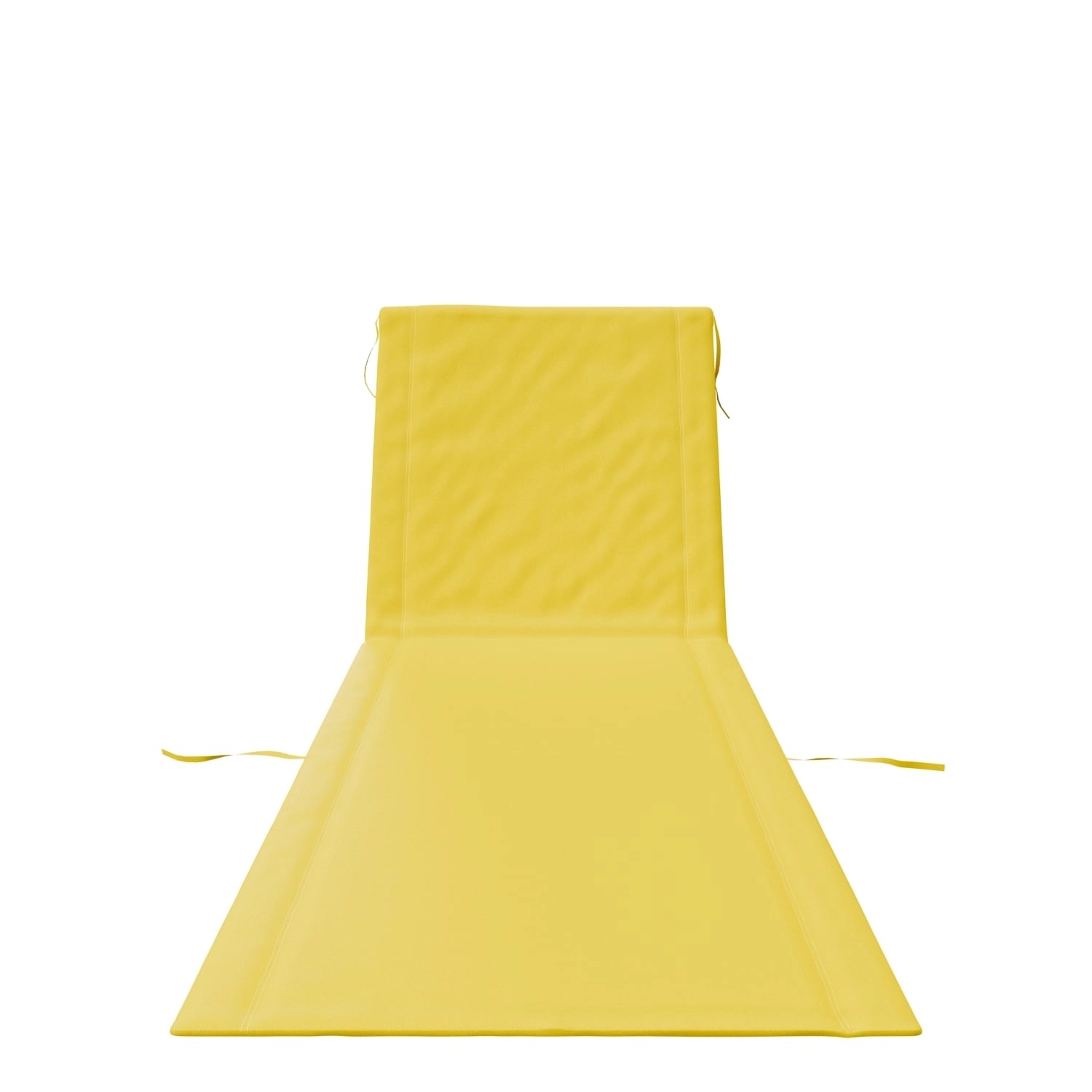 Gelbe 24MOVE Strandmatte im 2er Set mit Rückenlehne, klappbar und mit Tragegurt.