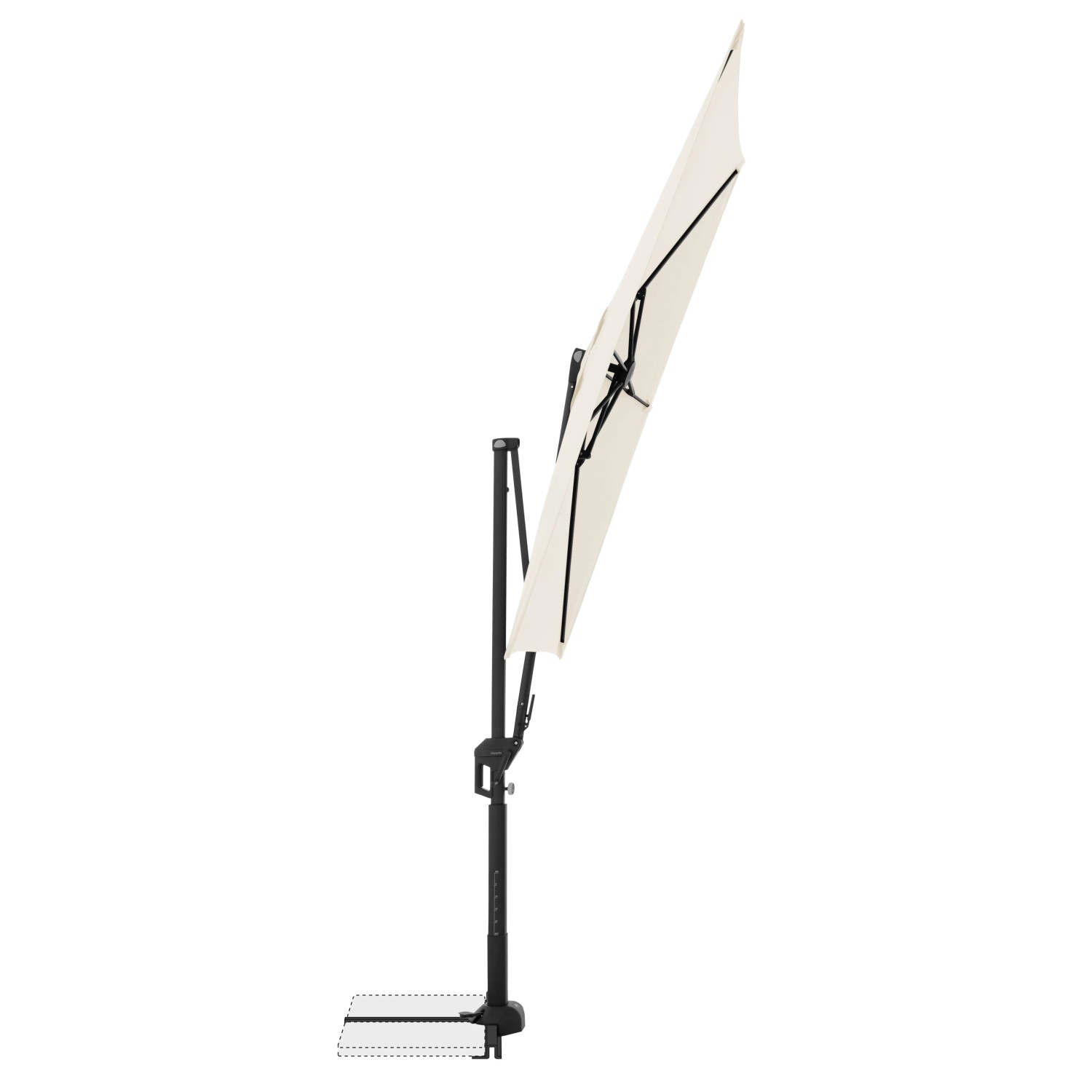 Doppler Ampelschirm, 245x135 cm, Natur, mit Kurbel. Sonnenschirm für Garten und Balkon.