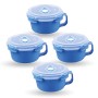 4er-Pack blaue Bestlivings Frischhalteboxen/Frühstücksschalen (0,85L) im Set.