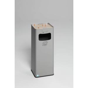 PROREGAL Klassischer Kombiascher Eckig HxBxT 66,5 x 26 x 26 cm Verzinkter Stahl Silber