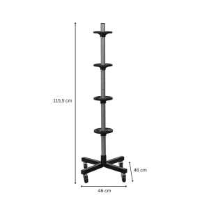 PROREGAL Felgenbaum CARRERO, fahrbar, für 4 Reifen bis 24,5 cm Breite, schwarz.