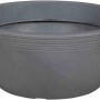 Graue Siena Garden Pflanzschale Malaga, Ø 38 cm, mit Rillenbanderole. Ideal für Garten und Terrasse.