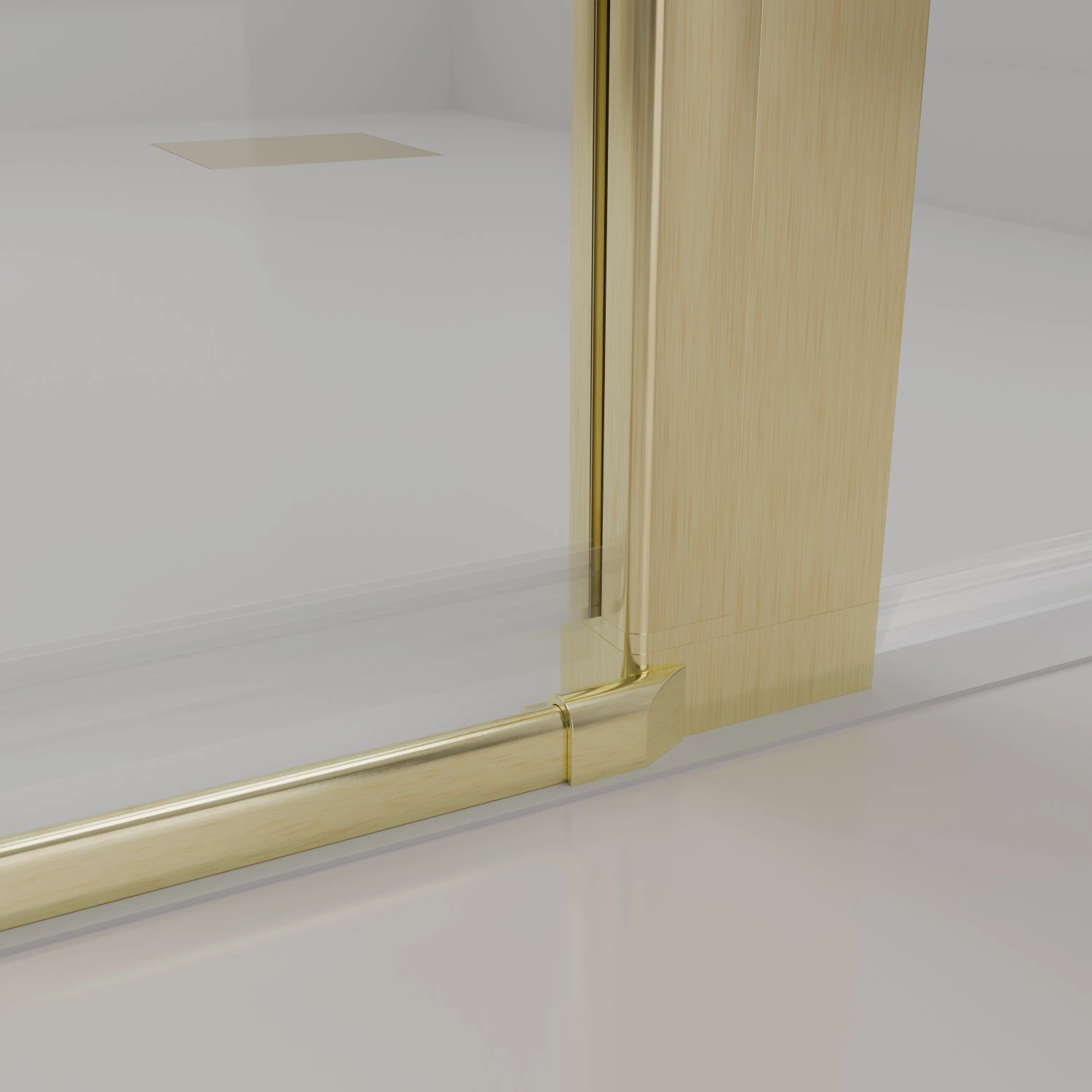 Detailaufnahme: Goldene baliv Duschkabine DUK-90.52E, 90x90 cm, Eckeinstieg.