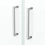 Detailaufnahme: Aurlane Glasdusche Silver Calm 80 mit Chromgriffen, Duschtür.