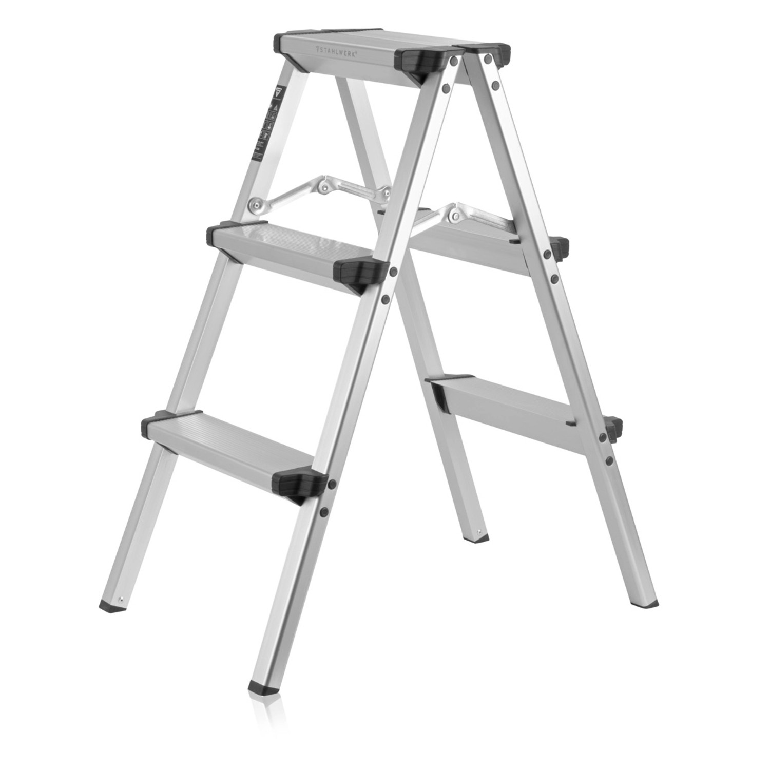 STAHLWERK Alu-Trittleiter ALT-150 ST bis 150 kg, 3 Stufen, Standhöhe 72 cm günstig online kaufen