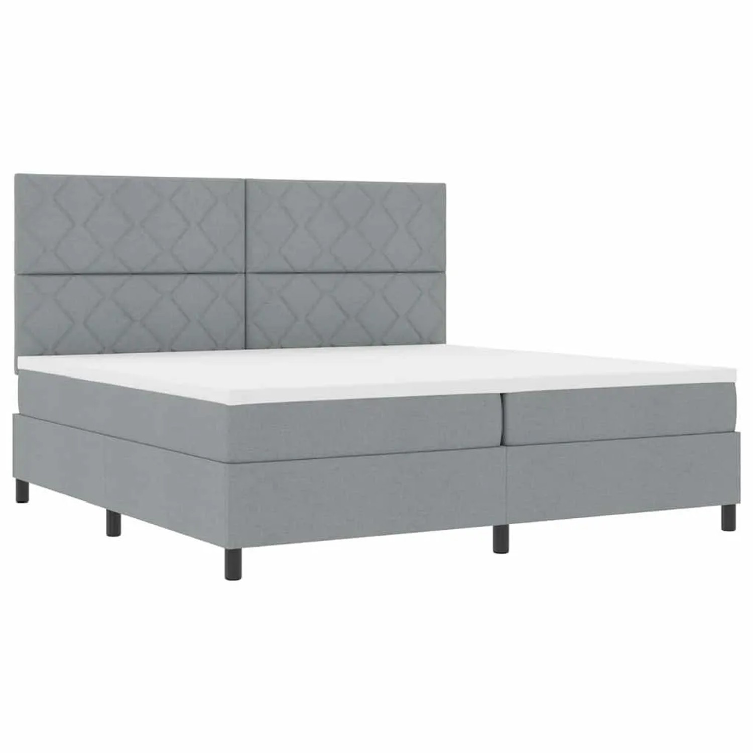 vidaXL Boxspringbett mit Matratze Hellgrau 200 x 200 cm Stoff 3339490