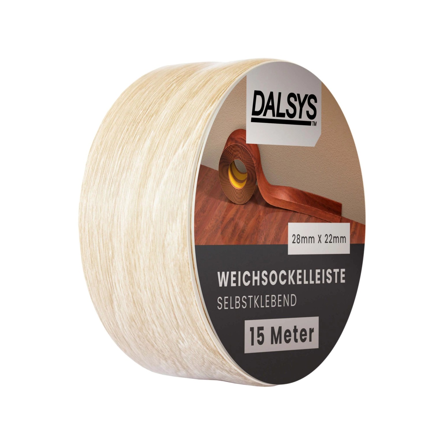 Dalsys Weichsockelleiste Selbstklebend 15m Eiche Hell Fußbodenleiste günstig online kaufen