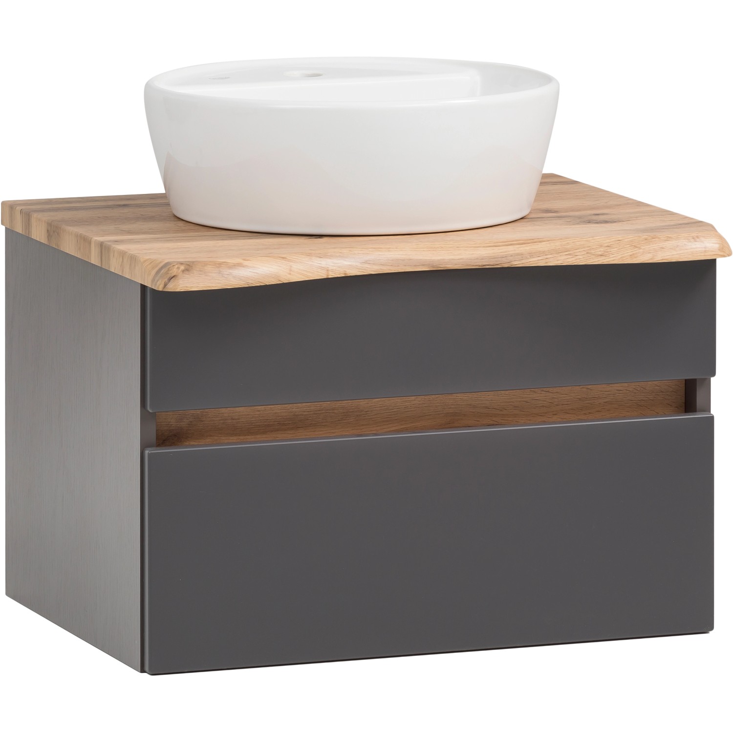 Held Möbel Waschtisch Trient 61 cm x 41 cm x 47 cm Grau-Eiche