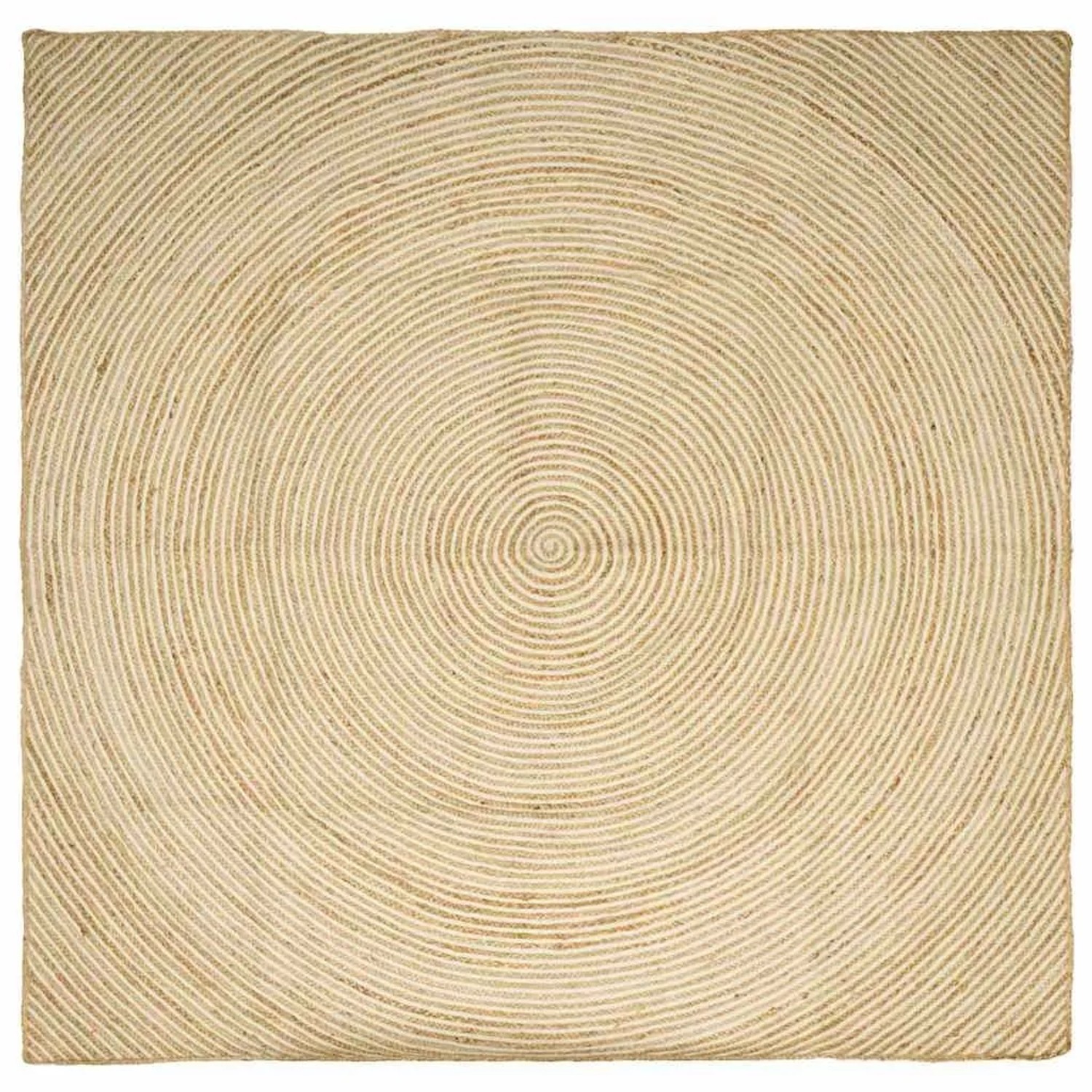 vidaXL Teppich Natur und Weiß 240 x 240 cm Jute 42010727