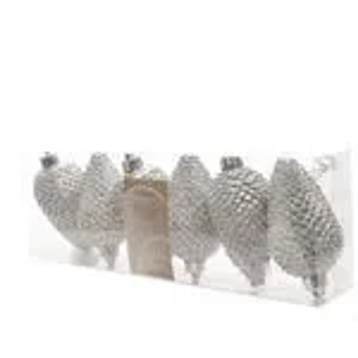 Kaemingk Christbaumschmuck Zapfen Bruchfest 4,5cm H 8cm 6St. Silber