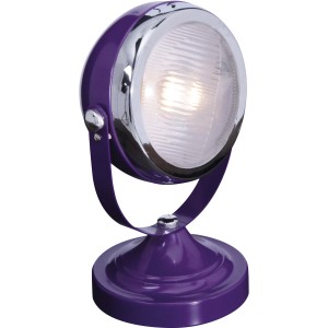 Näve Tischleuchte Carlamp in Violett: Design-Tischlampe aus Metall und Glas im Retro-Stil.