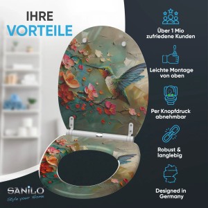 SANILO WC Sitz mit Absenkautomatik Top Fix Petalo