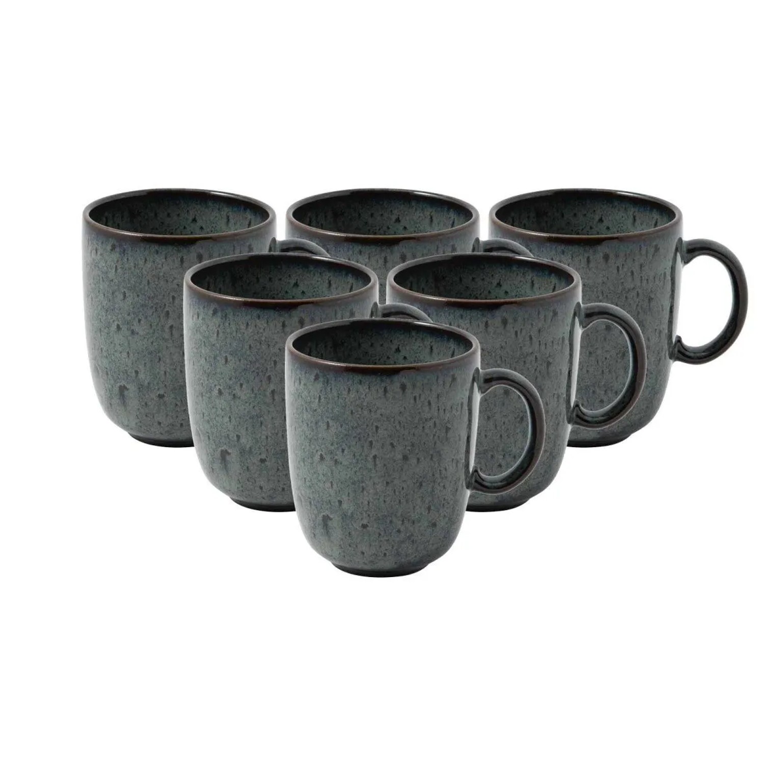 like. by Villeroy & Boch Lave Becher mit Henkel 400 ml 6er Set Gris
