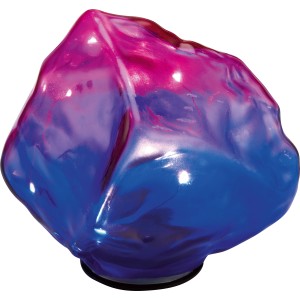 Solar-Dekostein Kristall, blau-pink, 13,5x14,5x12cm, mit LED-Beleuchtung für Garten und Balkon.