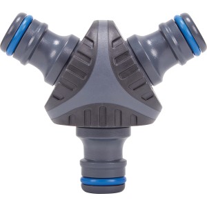 LUX Y-Schlauchkupplung für Gartenschläuche, 3-fach Verteiler aus Kunststoff.