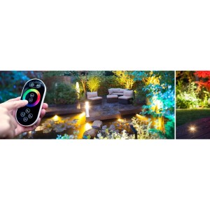 Heissner RGB-Controller für Teichbeleuchtung mit Fernbedienung zur farblichen Lichtsteuerung.