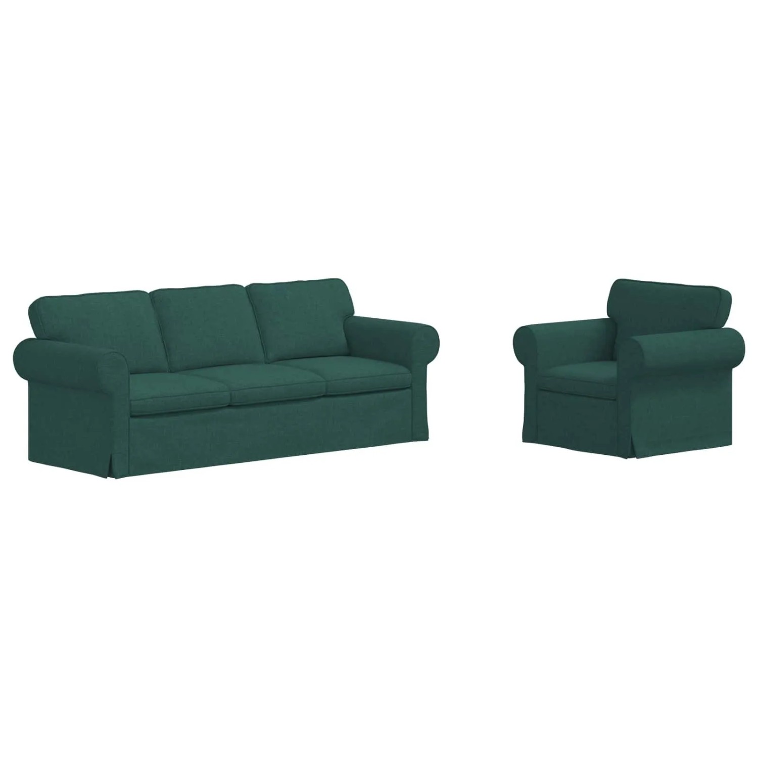 vidaXL Sofa 2-Tlg Dunkelgrün 215 x 82 x 80 cm Stoff 3407577