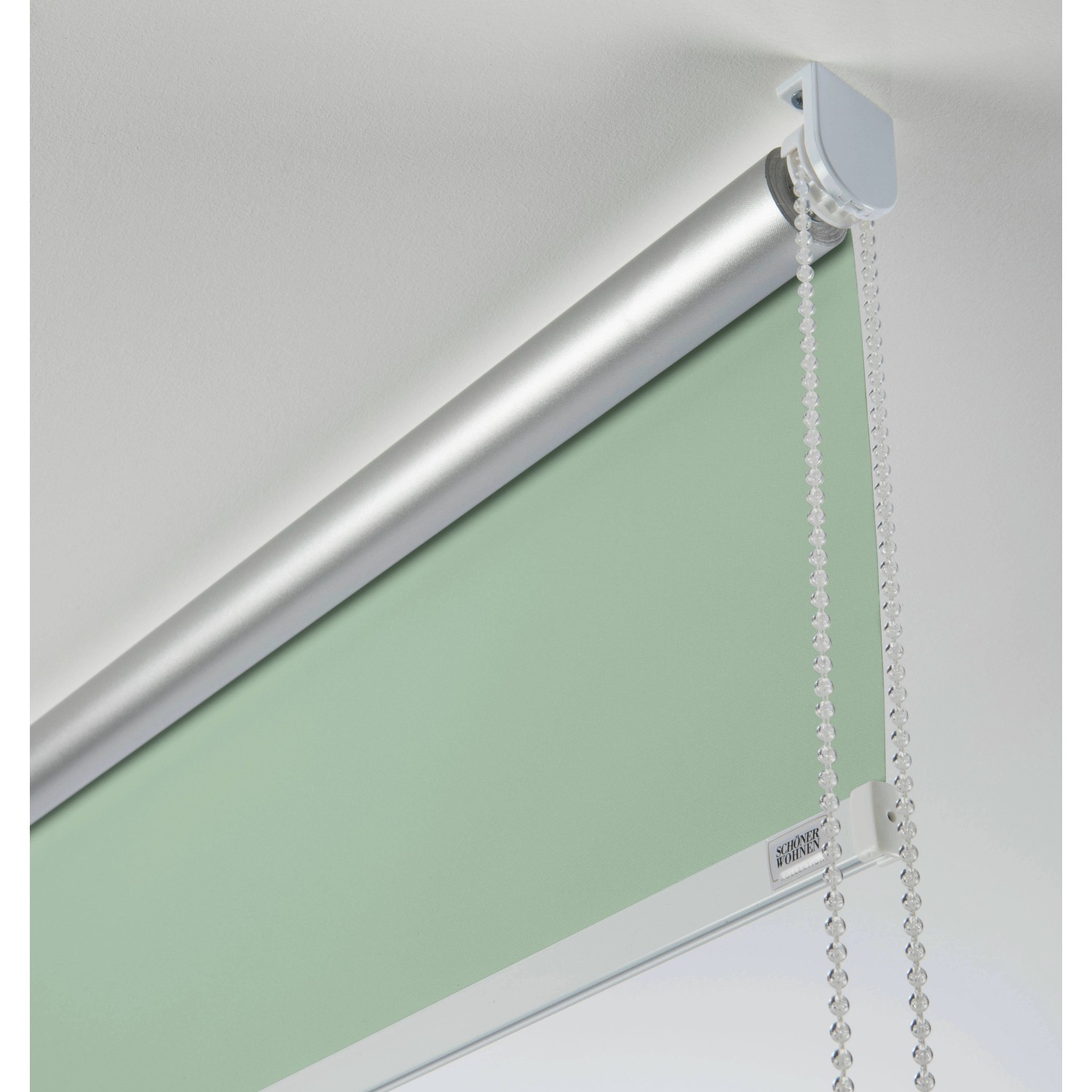 Schöner Wohnen Thermo-Rollo Martha, 75x150 cm, Grün, mit Seitenzug und alubeschichteter Rückseite.