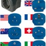 Brennenstuhl Reiseadapter-Set mit 7 Aufsätzen für über 150 Länder, schwarz.