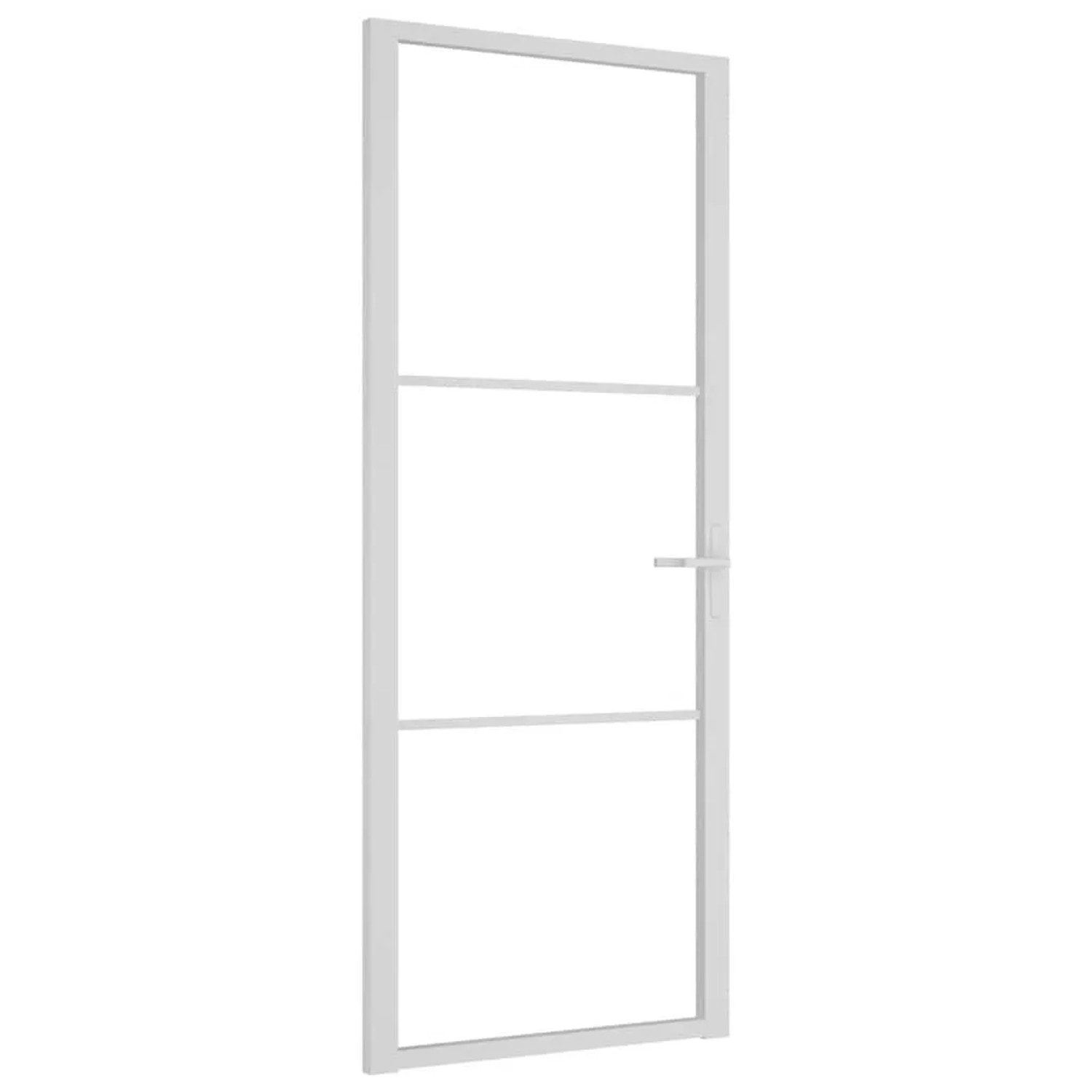 vidaXL Innentür 83x201,5 cm Weiß ESG-Glas und Aluminium 350569