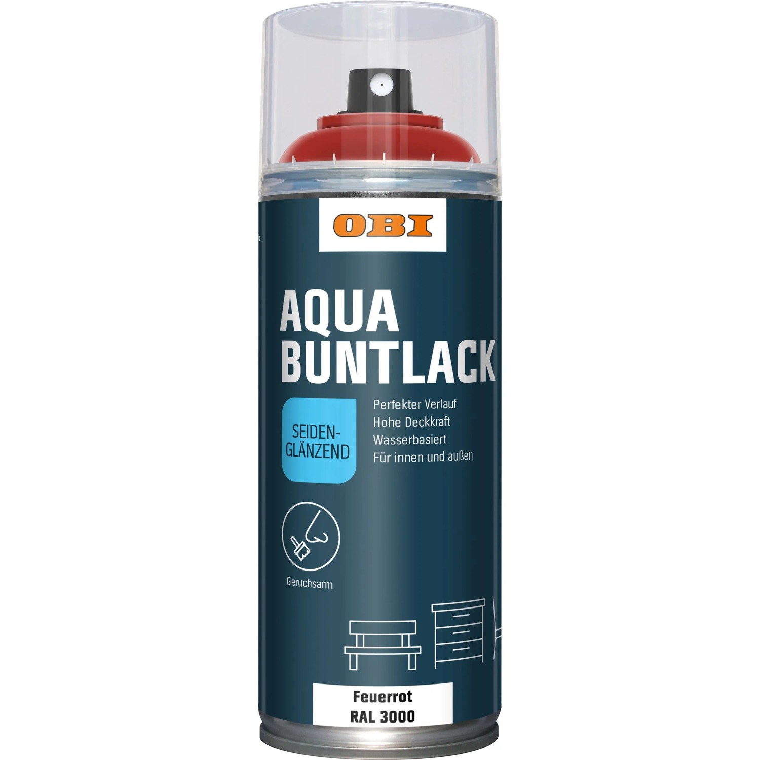 OBI Buntlack Spray RAL 3000 Feuerrot seidenglänzend wv 400 ml