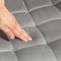 Detailaufnahme: Grauer Svita Micky Kinder Bürostuhl mit weicher Samtpolsterung.