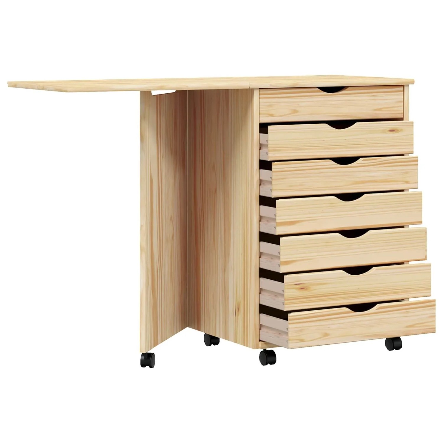 vidaXL Rollwagen mit Schreibtisch MOSS Klarlack 105,5 x 39 x 74,5 cm 42032404_4