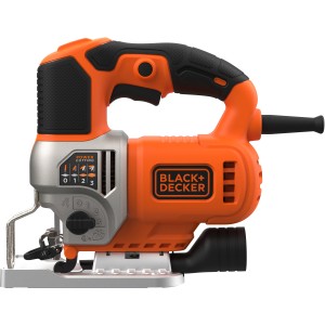 Black+Decker Pendelhub-Stichsäge BES610, 650 W, orange-schwarz, für präzise Schnitte.