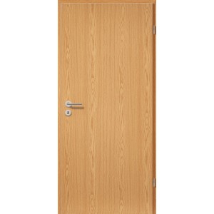 Zimmertür in Eiche Hell Optik, 61x198,5 cm, Rechtsanschlag, mit Schloss und Bändern.