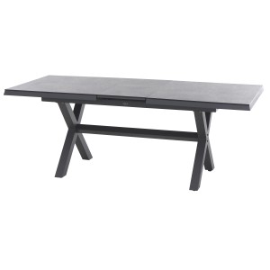 Ausziehbarer, rechteckiger Siena Garden Gartentisch Sincro in Titan, 90x200 cm.