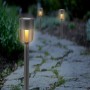 4er-Set Solar-Wegeleuchten Marsala aus Edelstahl und Kunststoff, warmweißes LED-Licht.