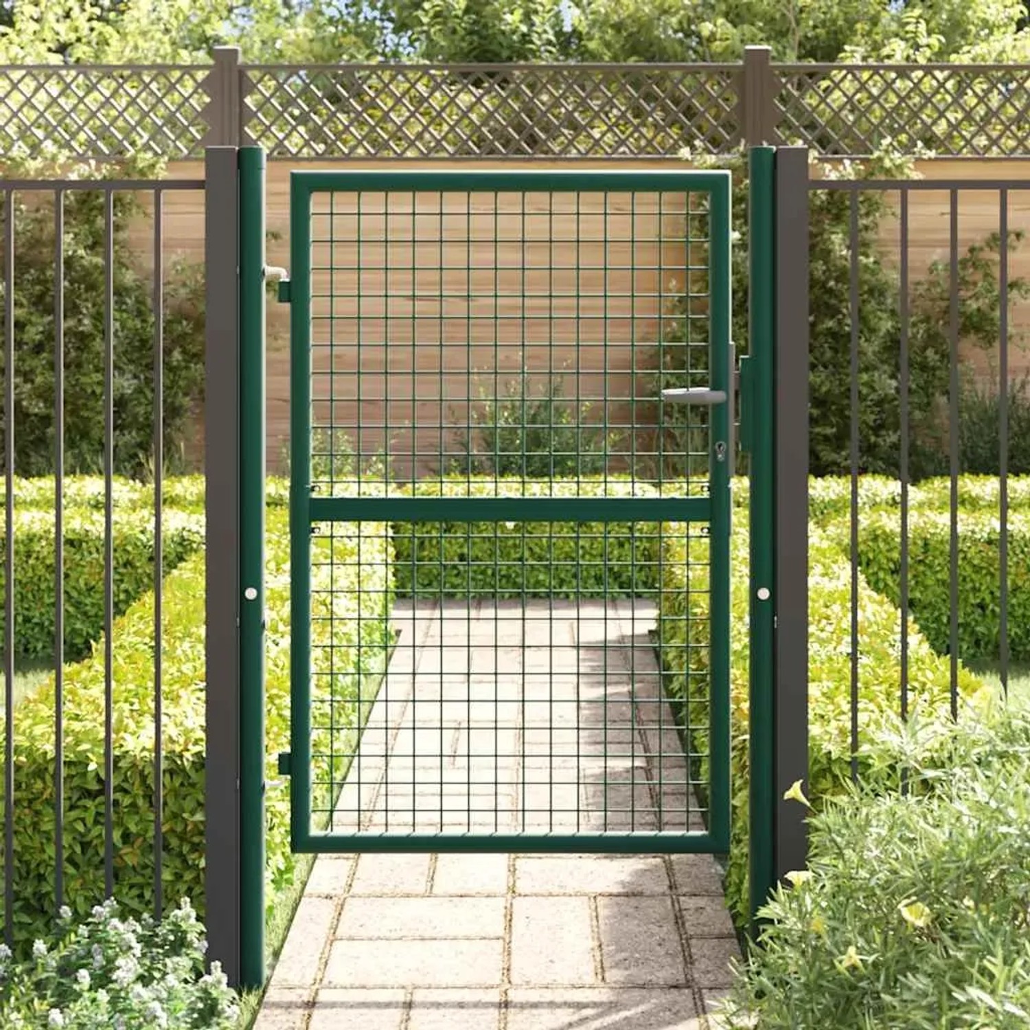 vidaXL Zauntor Stahl 100x125 cm Grün 145733_3