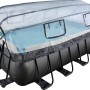 Exit Black Leather Pool mit Abdeckung, 400x200x122 cm, Stahlrahmenpool.